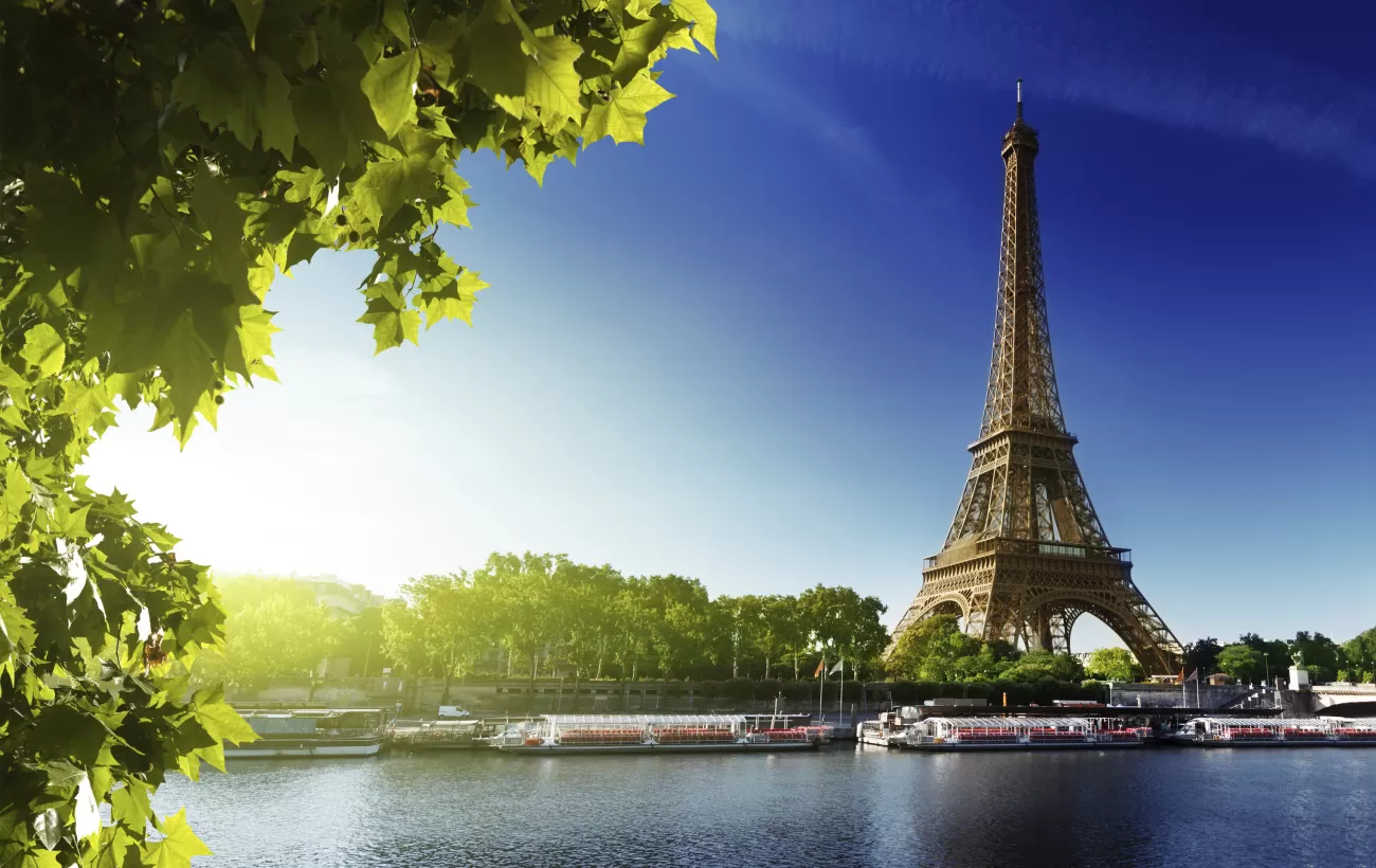 PARIS Eiffel Tower & River Seine, urban vintage style