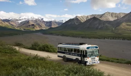 Bus ride into Denali National Park. Photo Courtesy of Camp Denali