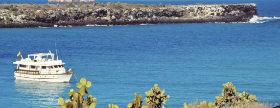 Boat at South Plaza, Galapagos Islands