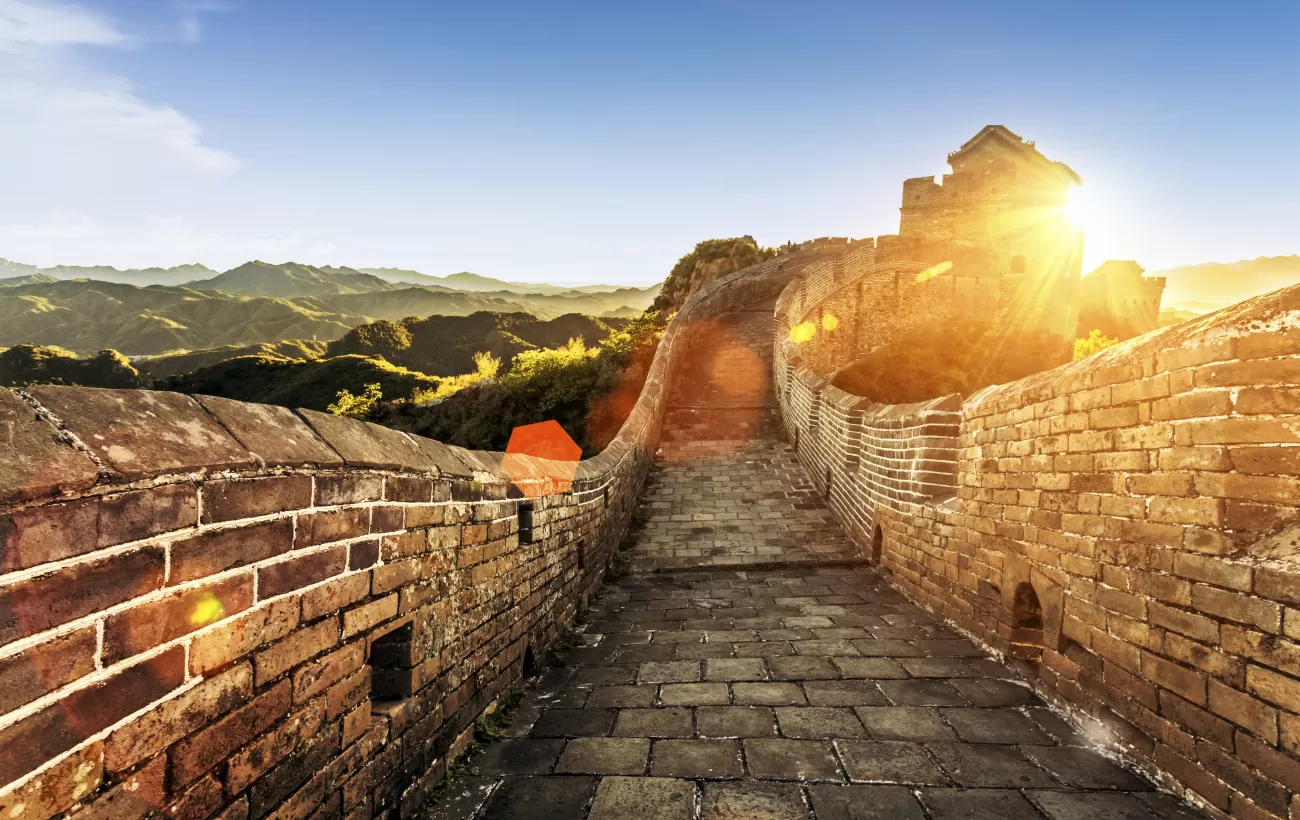 Great Wall of China in the sunshine