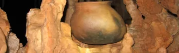 Pottery remains inside the ATM cave