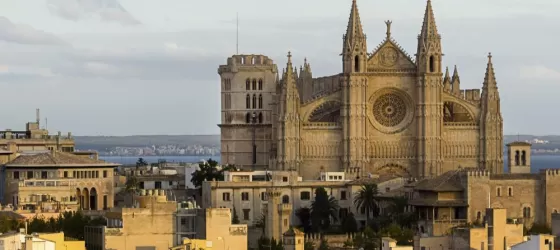 The towering cathedral of Palma de Mallorca