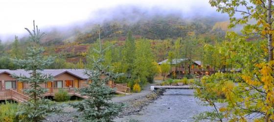 Creekside cabins at Denali Backcountry Lodge