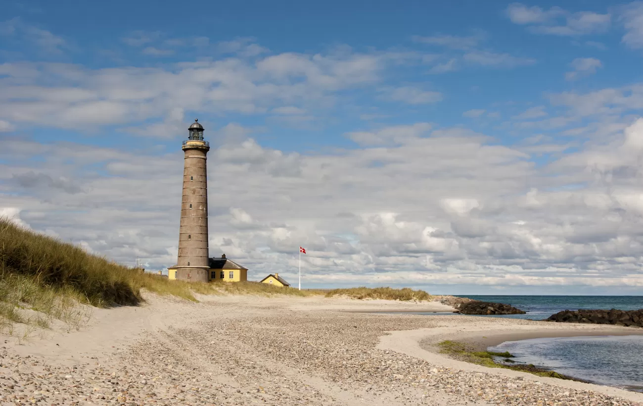 Skagen's beautiful beach and lighthouse