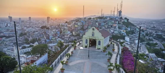 View of a small chapel and the city of Guayaquil