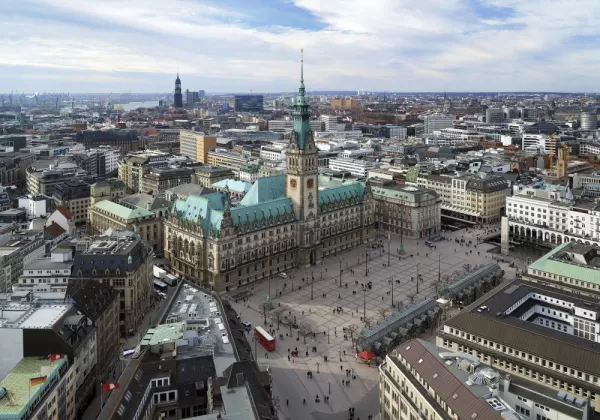 The sprawling city of Hamburg
