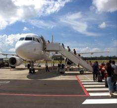Passengers boarding a plane