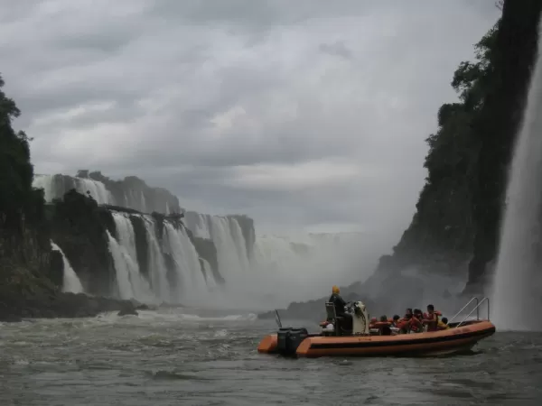 Cruising up to Iguazu Falls