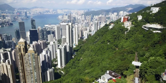View of the Hong Kong skyline from Victoria Peak
