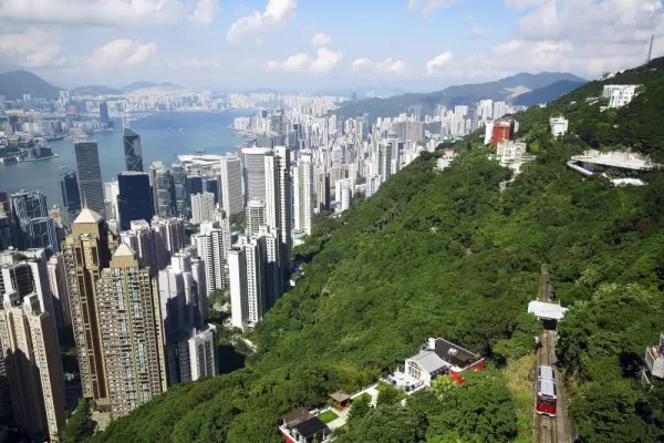 View of the Hong Kong skyline from Victoria Peak