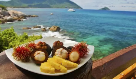 Typical Thai fruits enjoyed with views of Phuket