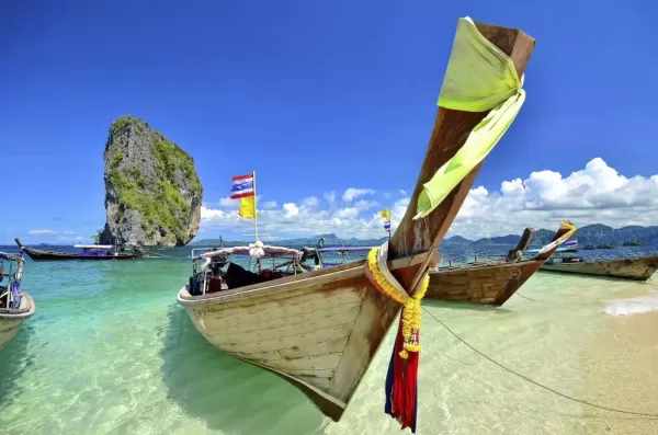 Traditional long-tailed boats in Phuket