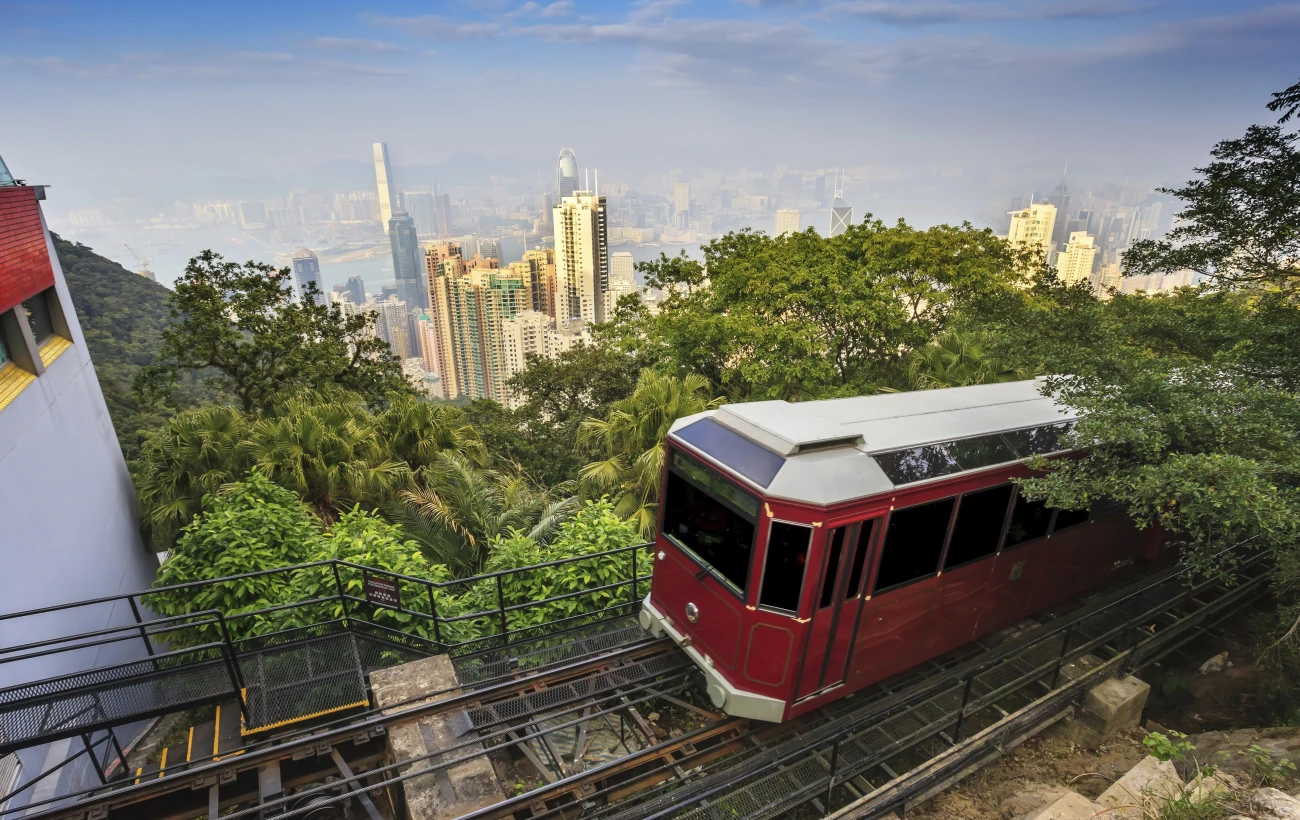 Tram up Victoria Peak