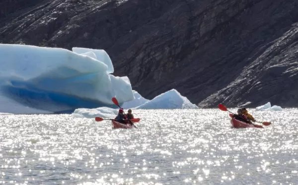 Kayaking in the icy water