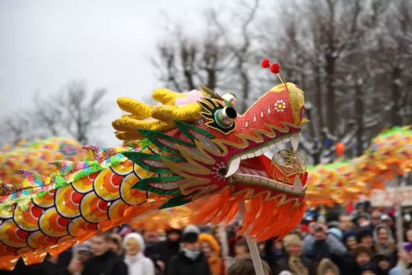 Colorful dragon at Chinese New Year parade