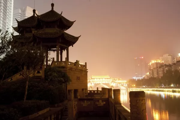 Chengdu, Hejiangting at night