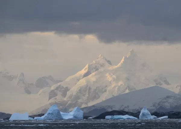 Icebergs and land formations of Antarctica
