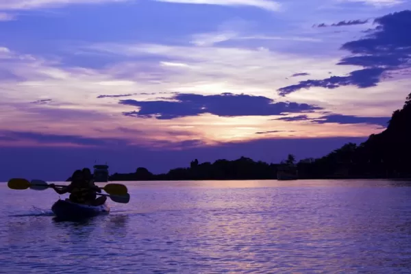 Kayak at sunset in Thailand