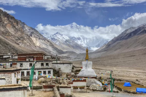 Rongbuk Monastery at the foot of Mt. Everest