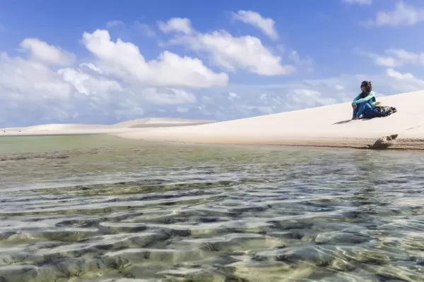 Enjoying the landscape of Lencois Maranhenses National Park