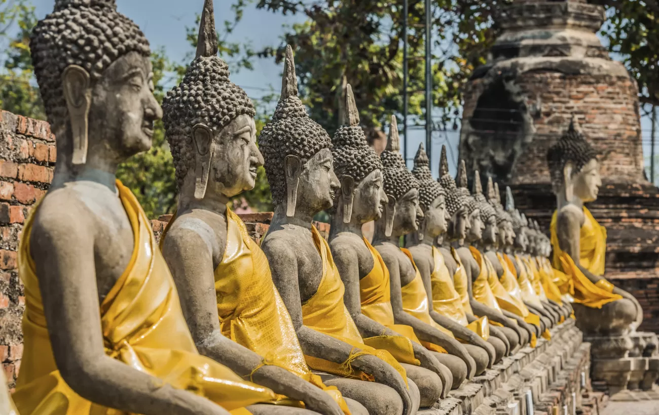 Buddha statues Wat Yai Chaimongkol, Ayutthaya