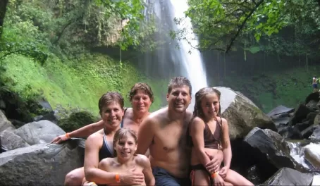 Family at La Fortuna Waterfall