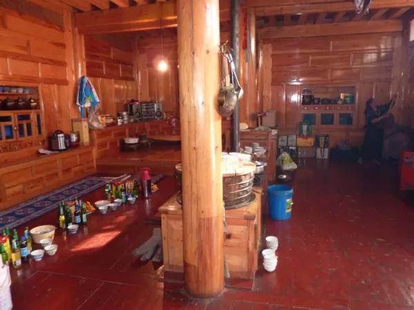 Local Tibet family home and kitchen