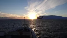 Sunset in Antarctica over Sea Adventurer