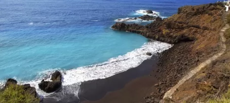 The stunning blue coastline of the Canary Islands