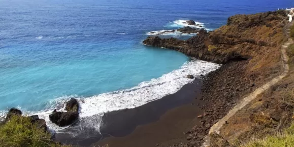 The stunning blue coastline of the Canary Islands