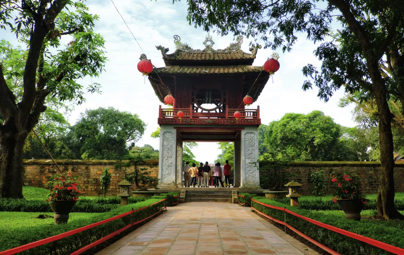 Beautiful Entrance at The Temple Of Literature Hanoi