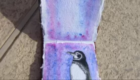 acrylics, penguin, full page