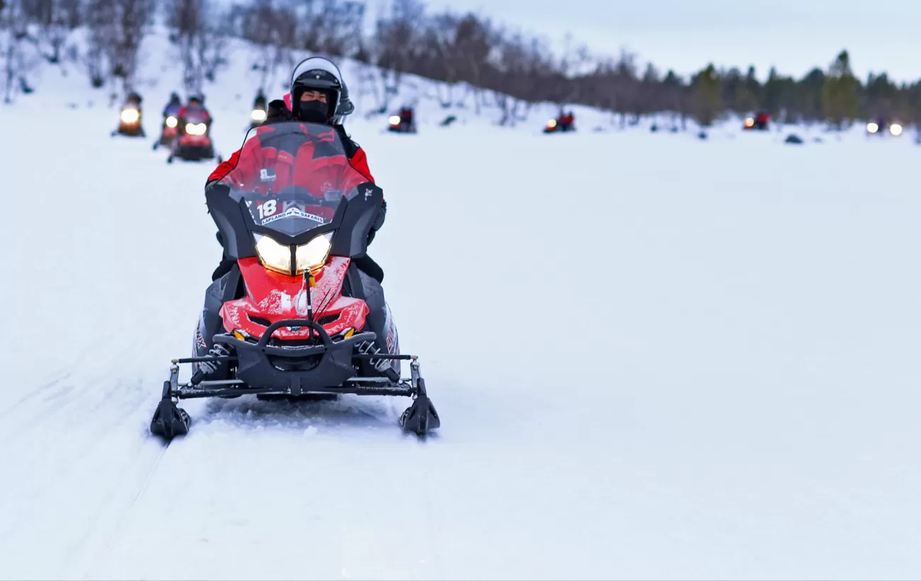Snowmobiling in Lapland