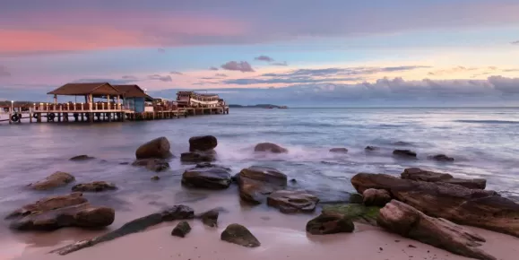 Sihanoukville beach at sunset