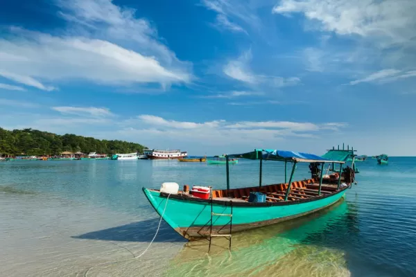 Boats at Sihanoukville beach