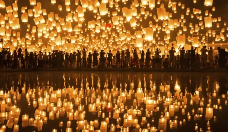 Loi Krathong lantern festival in Thailand
