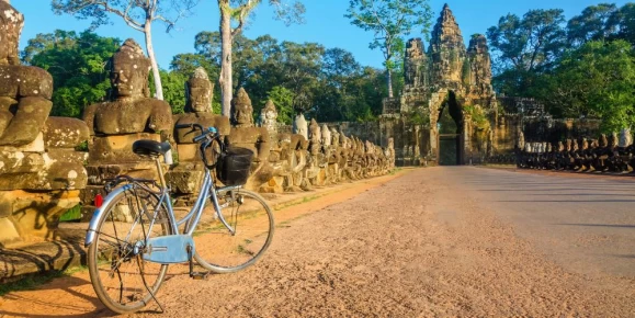 Bike in front of Angkor Wat