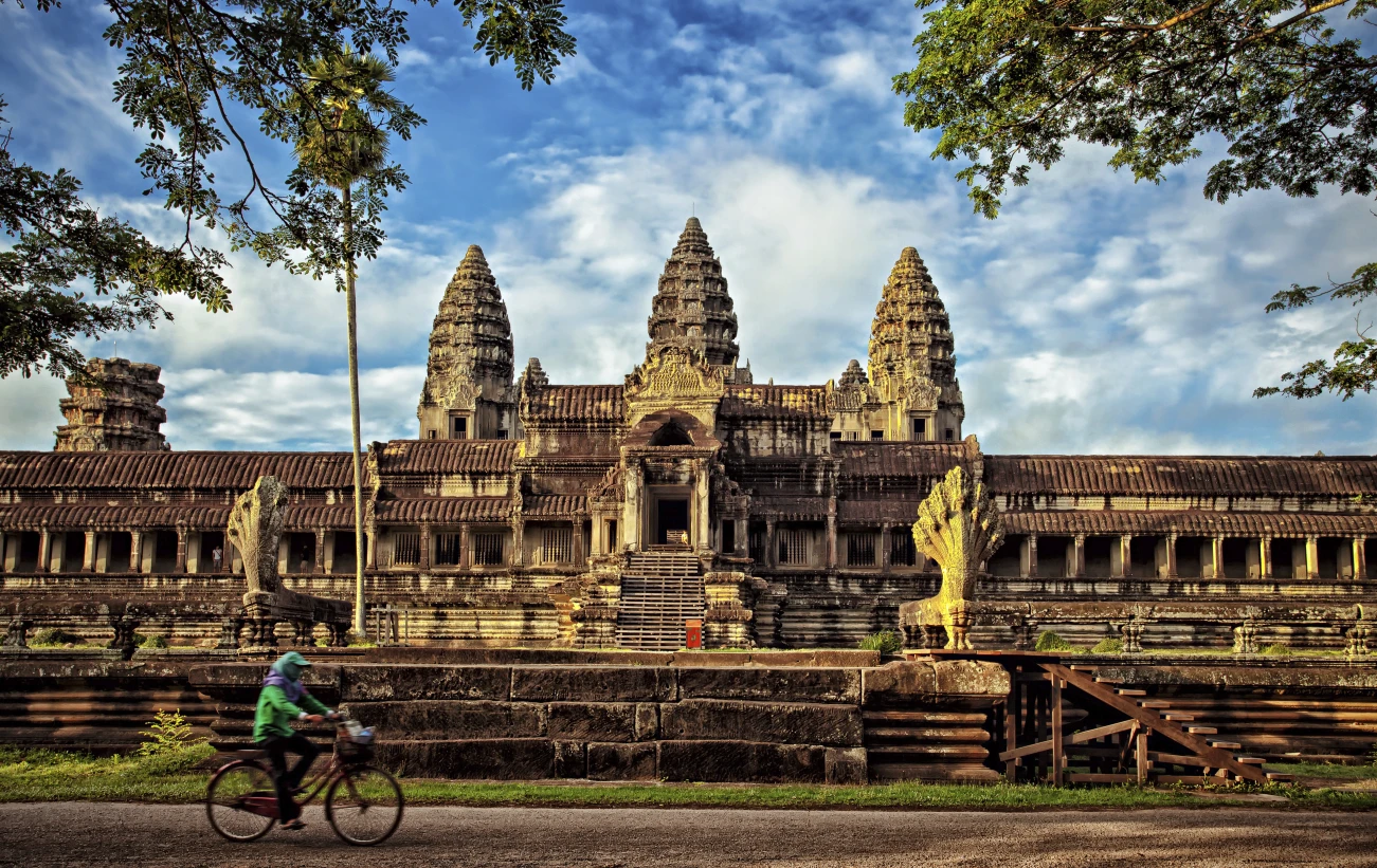 Bike ride by Angkor Wat Temple