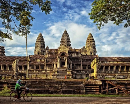 Bike ride by Angkor Wat Temple
