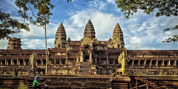 Bike ride by Angkor Wat Temple
