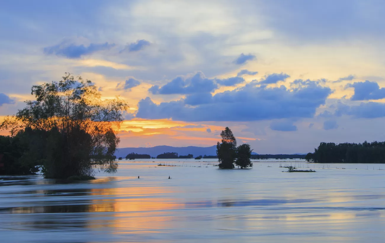 Sunset over Tonle Sap Lake