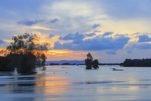 Sunset over Tonle Sap Lake