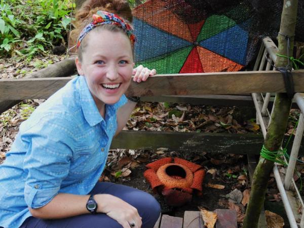 A family living near the park found this Rafflesia flower growing on their property