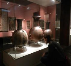 Admiring the pieces at the Museo Larco
