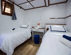 Upper deck twin cabin on the M/S Splendid