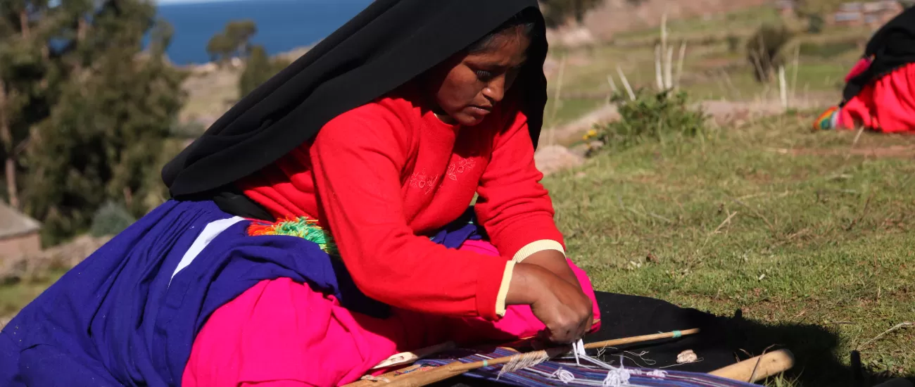 Lake Titicaca traditional weaving
