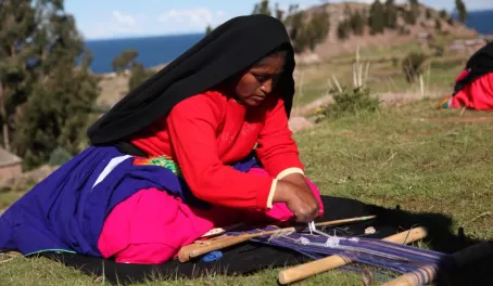 Lake Titicaca traditional weaving