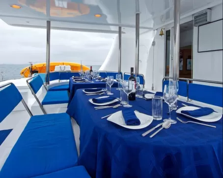 Dining on the deck of the Nemo I
