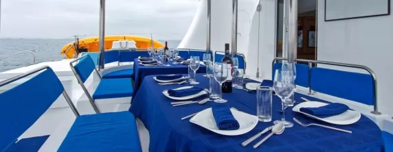Dining on the deck of the Nemo I