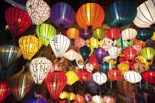 Silk lanterns over Hoi An, Vietnam
